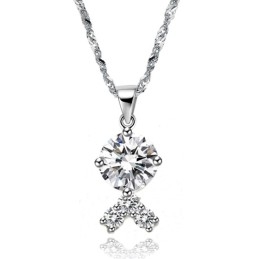 Colar Feminino De Titânio Com Revestimento De Platina E Strass De Qualidade Confiável