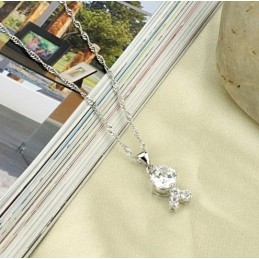 Colar Feminino De Titânio Com Revestimento De Platina E Strass De Qualidade Confiável