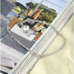 Colar Feminino De Titânio Com Revestimento De Platina E Strass De Qualidade Confiável