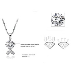 Colar Feminino De Titânio Com Revestimento De Platina E Strass De Qualidade Confiável
