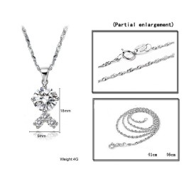 Colar Feminino De Titânio Com Revestimento De Platina E Strass De Qualidade Confiável