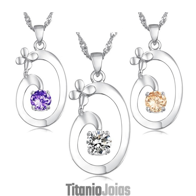 Colar De Titânio Banhado A Platina Feminino Elegante De Excelente Qualidade Colar De Titânio Banhado A Platina Feminino Elegante De Excelente Qualidade