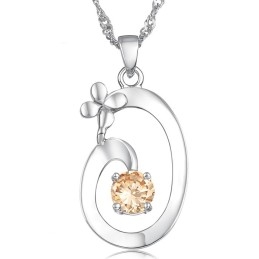 Colar De Titânio Banhado A Platina Feminino Elegante De Excelente Qualidade