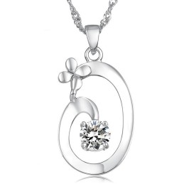 Colar De Titânio Banhado A Platina Feminino Elegante De Excelente Qualidade