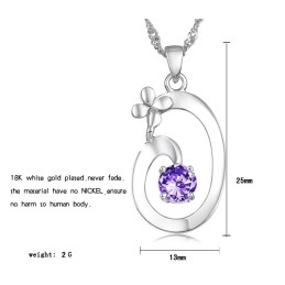Colar De Titânio Banhado A Platina Feminino Elegante De Excelente Qualidade