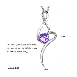 Colar Feminino De Titânio Com Banho De Platina Roxa E Diamante, Vendendo Bem Em Todo O Mundo