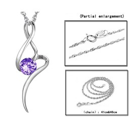 Colar Feminino De Titânio Com Banho De Platina Roxa E Diamante, Vendendo Bem Em Todo O Mundo