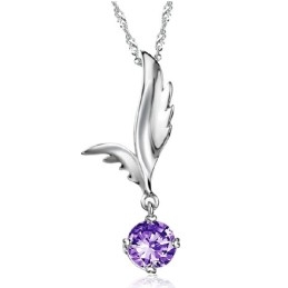 Colar De Titânio Com Revestimento De Platina E Formato De Asa Feminina De Qualidade Confiável Com Strass