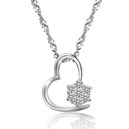Colar De Titânio Com Revestimento De Platina Feminino De Qualidade Estável Com Diamante