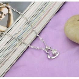 Colar De Titânio Com Revestimento De Platina Feminino De Qualidade Estável Com Diamante