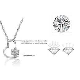 Colar De Titânio Com Revestimento De Platina Feminino De Qualidade Estável Com Diamante