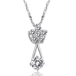 Colar Feminino De Titânio Com Revestimento De Platina E Desempenho Confiável Com Diamante