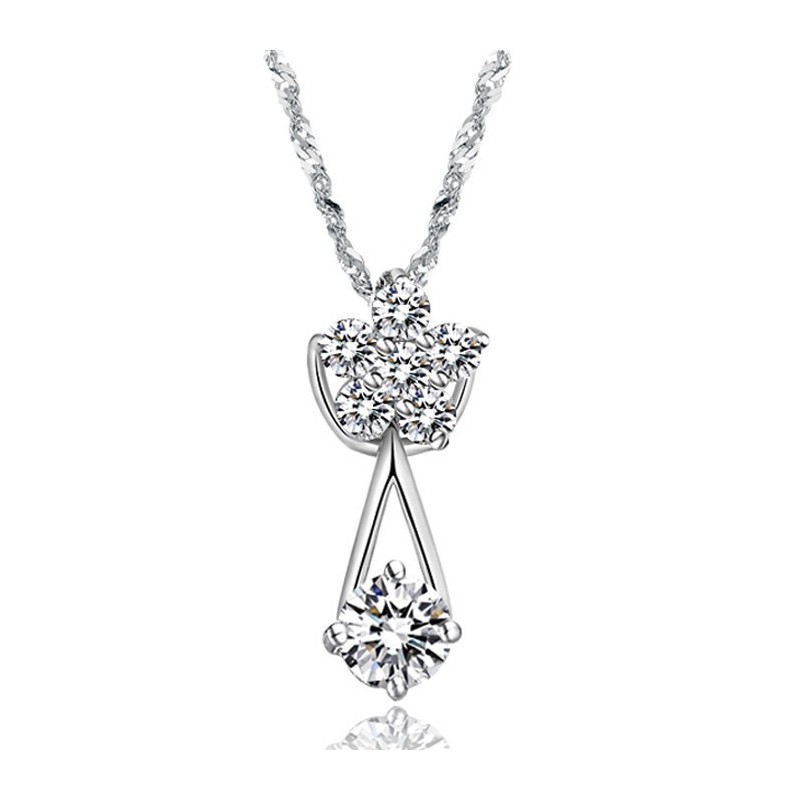 Colar Feminino De Titânio Com Revestimento De Platina E Desempenho Confiável Com Diamante Colar Feminino De Titânio Com Revestimento De Platina E Desempenho Confiável Com Diamante