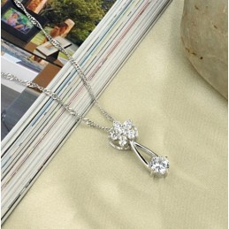 Colar Feminino De Titânio Com Revestimento De Platina E Desempenho Confiável Com Diamante