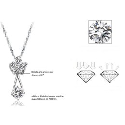 Colar Feminino De Titânio Com Revestimento De Platina E Desempenho Confiável Com Diamante
