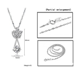 Colar Feminino De Titânio Com Revestimento De Platina E Desempenho Confiável Com Diamante