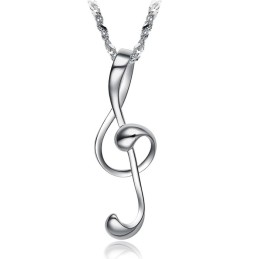 Colar De Titânio Com Notação Musical Feminina De Reputação Confiável E Banhado A Platina