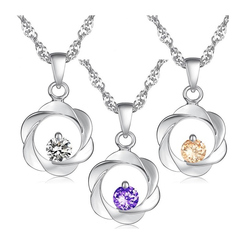Colar Feminino Elegante De Titânio Com Banho De Platina E Diamante, Qualidade E Quantidade Garantidas