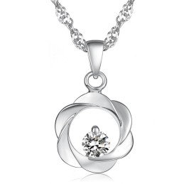 Colar Feminino Elegante De Titânio Com Banho De Platina E Diamante, Qualidade E Quantidade Garantidas