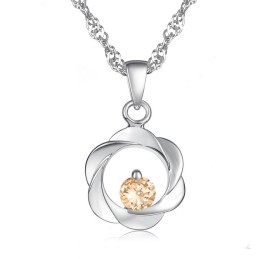 Colar Feminino Elegante De Titânio Com Banho De Platina E Diamante, Qualidade E Quantidade Garantidas