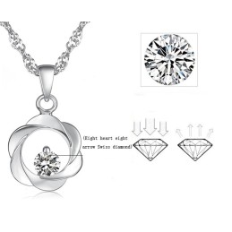 Colar Feminino Elegante De Titânio Com Banho De Platina E Diamante, Qualidade E Quantidade Garantidas