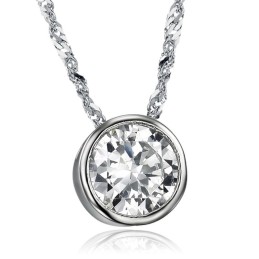 Colar Feminino De Titânio Com Banho De Platina E Strass Para Ter Uma Longa História