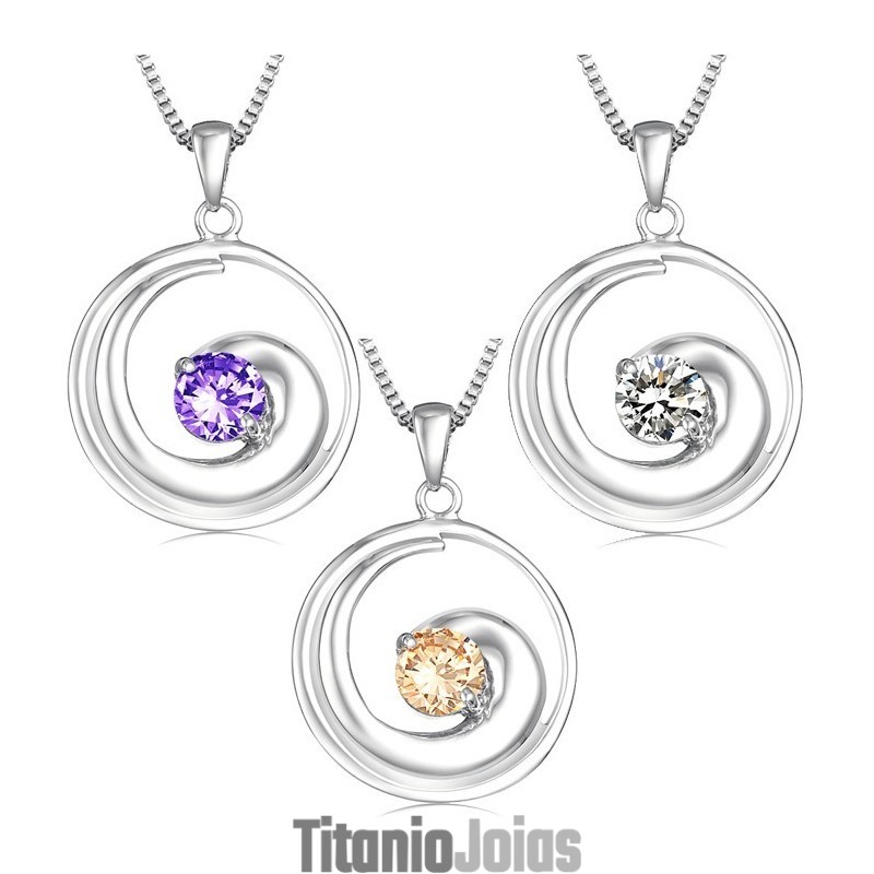 Colar Feminino De Titânio Com Revestimento De Platina De Alta Qualidade E Diamante Colar Feminino De Titânio Com Revestimento De Platina De Alta Qualidade E Diamante