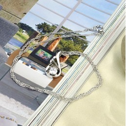 Colar Feminino De Titânio Com Banho De Platina E Diamantes, Grande Variedade