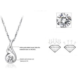 Colar Feminino De Titânio Com Banho De Platina E Diamantes, Grande Variedade