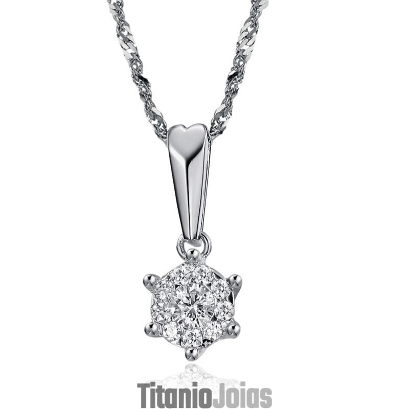Colar De Titânio Com Revestimento De Platina E Diamante, Feminino, De Reputação Confiável Colar De Titânio Com Revestimento De Platina E Diamante, Feminino, De Reputação Confiável
