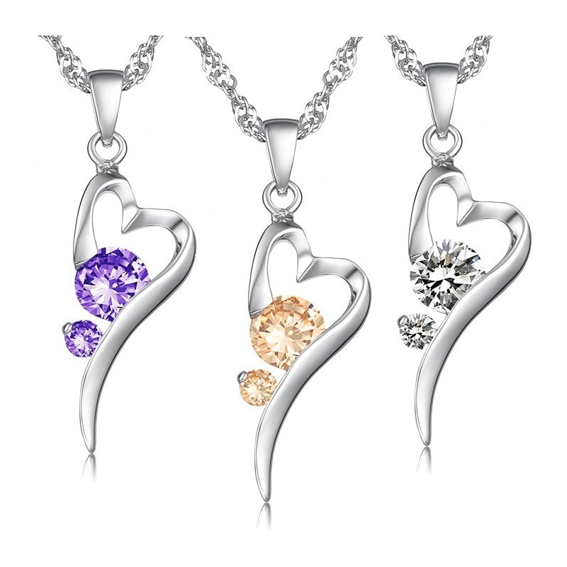 Colar De Titânio Com Fecho Feminino E Diamante, Banhado A Platina, Grande Variedade Colar De Titânio Com Fecho Feminino E Diamante, Banhado A Platina, Grande Variedade