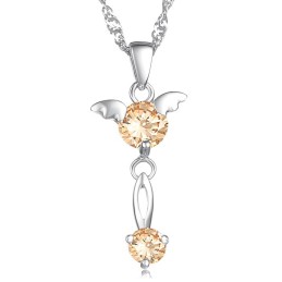 Colar Feminino De Titânio Com Banho De Platina E Diamante, Qualidade E Quantidade Garantidas