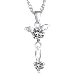 Colar Feminino De Titânio Com Banho De Platina E Diamante, Qualidade E Quantidade Garantidas