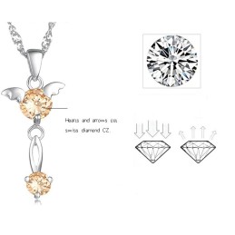Colar Feminino De Titânio Com Banho De Platina E Diamante, Qualidade E Quantidade Garantidas