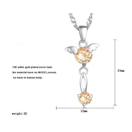 Colar Feminino De Titânio Com Banho De Platina E Diamante, Qualidade E Quantidade Garantidas