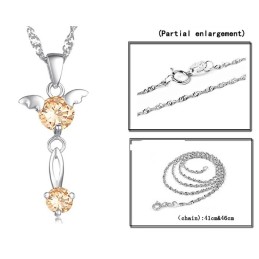 Colar Feminino De Titânio Com Banho De Platina E Diamante, Qualidade E Quantidade Garantidas