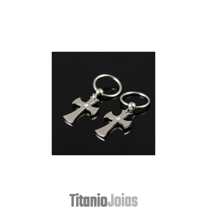 Brincos De Cruz De Titânio Masculinos Brincos De Cruz De Titânio Masculinos