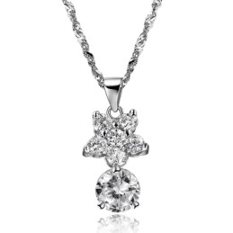 Colar De Titânio Com Banho De Platina E Strass Feminino The Queen Of Quality Star