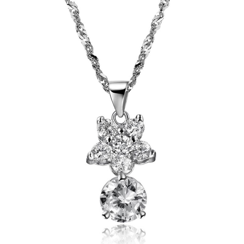 Colar De Titânio Com Banho De Platina E Strass Feminino The Queen Of Quality Star Colar De Titânio Com Banho De Platina E Strass Feminino The Queen Of Quality Star