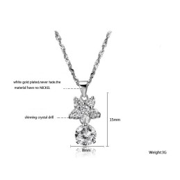 Colar De Titânio Com Banho De Platina E Strass Feminino The Queen Of Quality Star