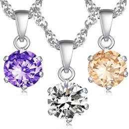 Colar De Titânio Com Revestimento De Platina Feminino De Qualidade Estável Com Diamante