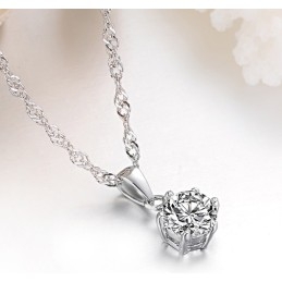 Colar De Titânio Com Revestimento De Platina Feminino De Qualidade Estável Com Diamante