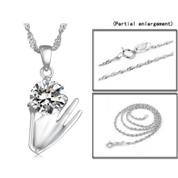 Colar Feminino De Titânio Com Banho De Platina Roxa E Diamantes De Grande Variedade
