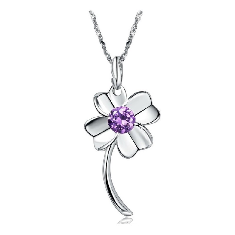 Colar De Titânio Com Revestimento De Platina Em Formato De Trevo Feminino, Durável Em Uso Colar De Titânio Com Revestimento De Platina Em Formato De Trevo Feminino, Durável Em Uso