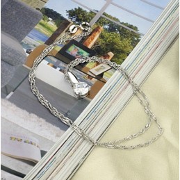 Colar Feminino De Titânio Com Banho De Platina E Diamante, Fácil De Usar