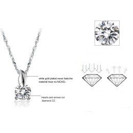 Colar Feminino De Titânio Com Banho De Platina E Diamante, Fácil De Usar