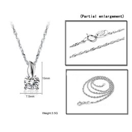 Colar Feminino De Titânio Com Banho De Platina E Diamante, Fácil De Usar