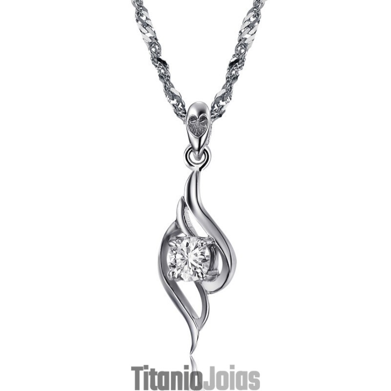Colar De Titânio Com Revestimento De Platina Em Formato De Pena Feminina De Alta Qualidade Colar De Titânio Com Revestimento De Platina Em Formato De Pena Feminina De Alta Qualidade
