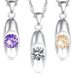 Colar Feminino De Titânio Com Banho De Platina E Diamante, Qualidade E Quantidade Garantidas