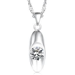 Colar Feminino De Titânio Com Banho De Platina E Diamante, Qualidade E Quantidade Garantidas